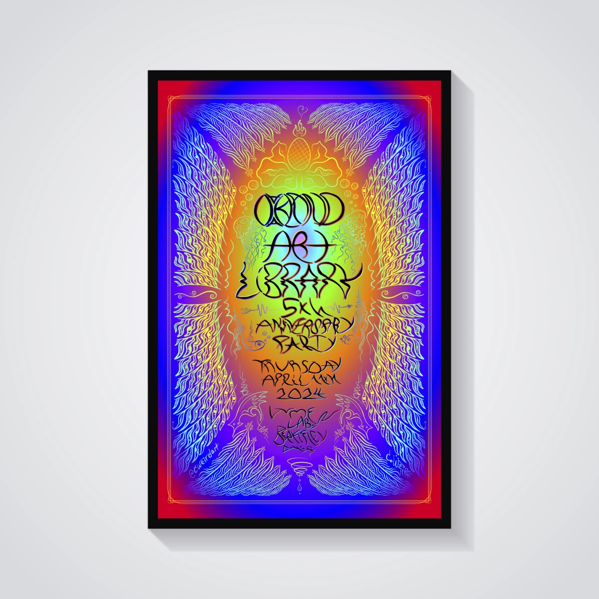 Oakland Art Library 5th Anniversary poster by c.weird