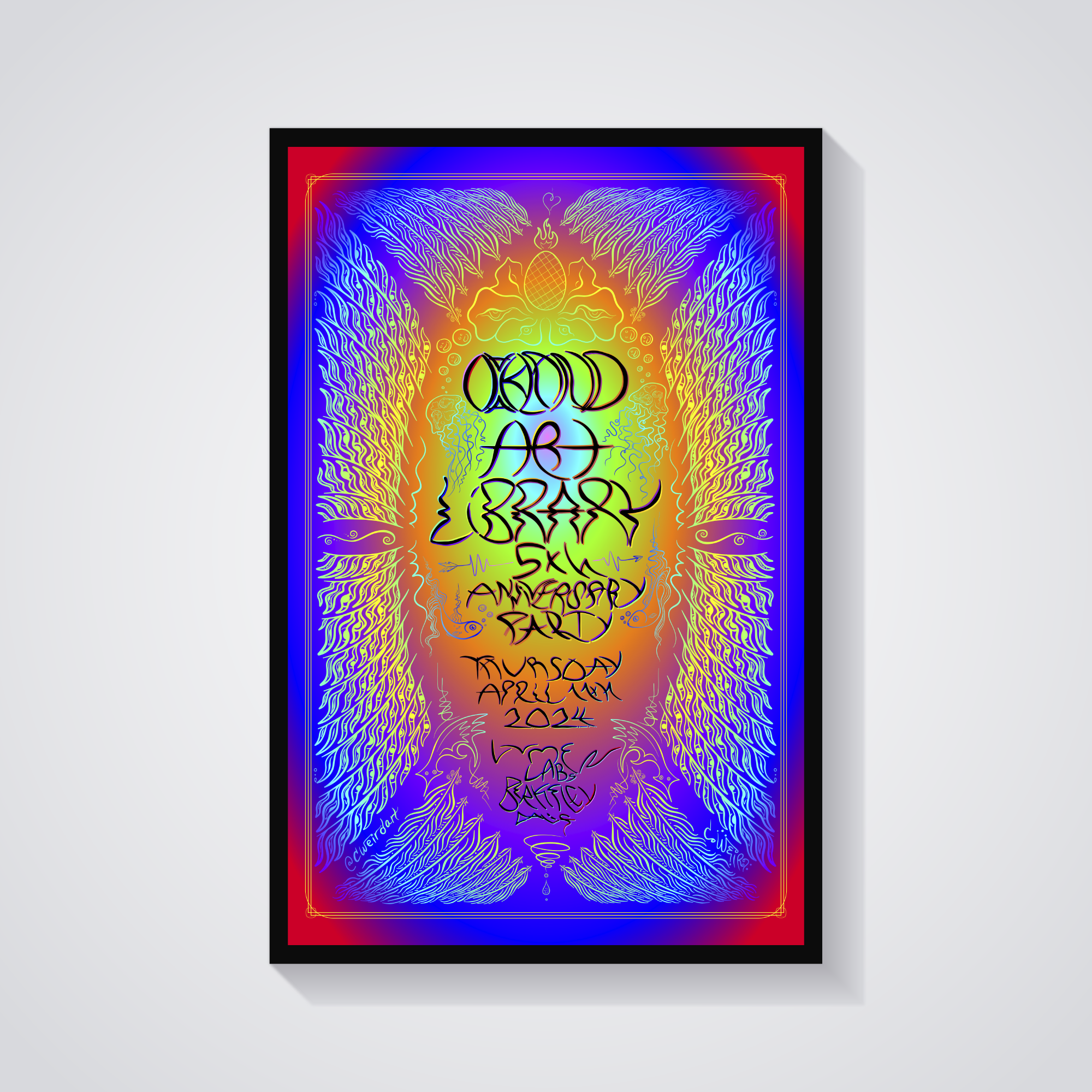 Oakland Art Library 5th Anniversary poster by c.weird