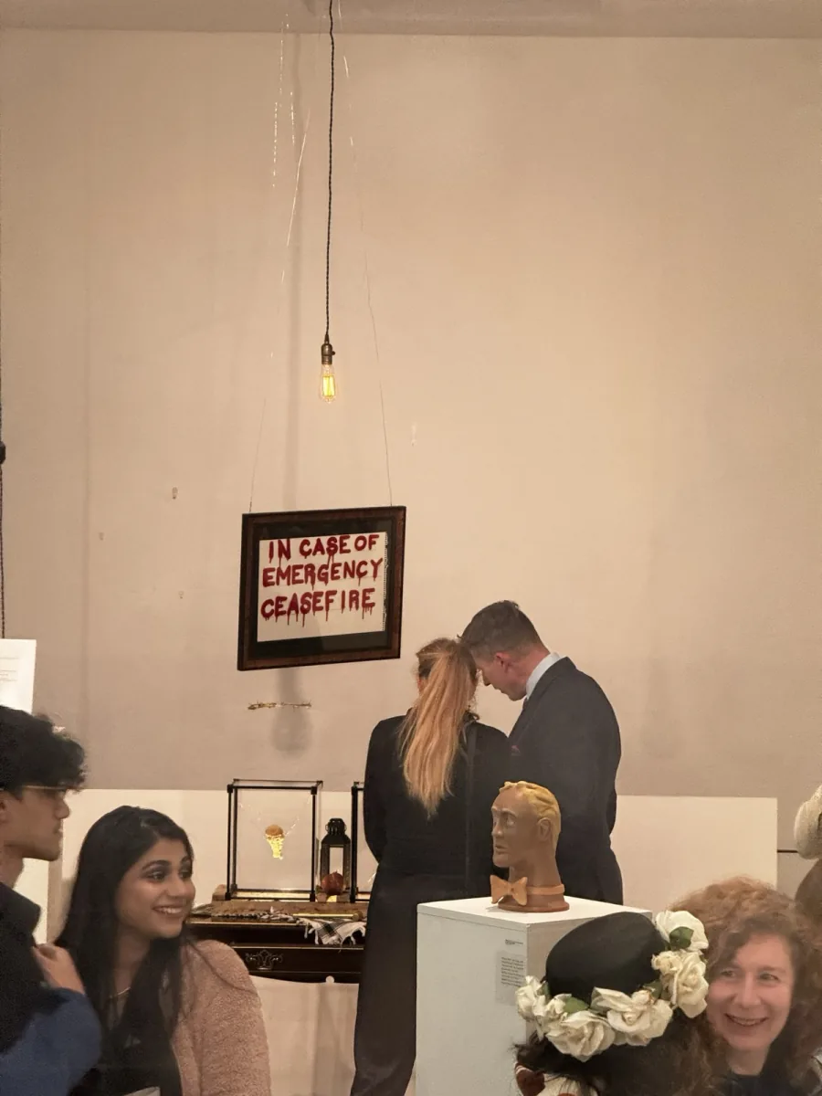 Gallery opening — art and sculpture installation