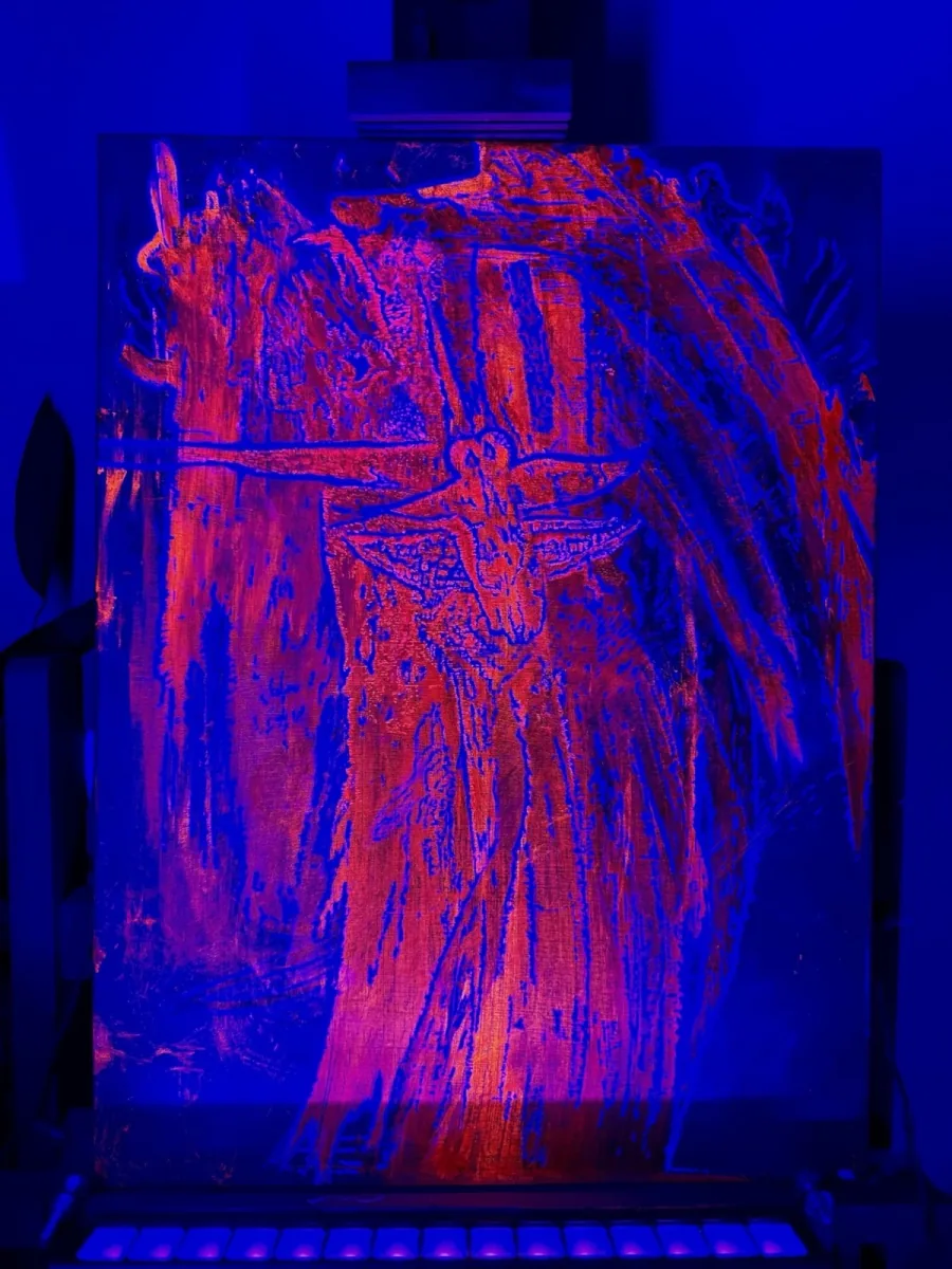 Cross / Sleeping Phoenix — painting by c.weird