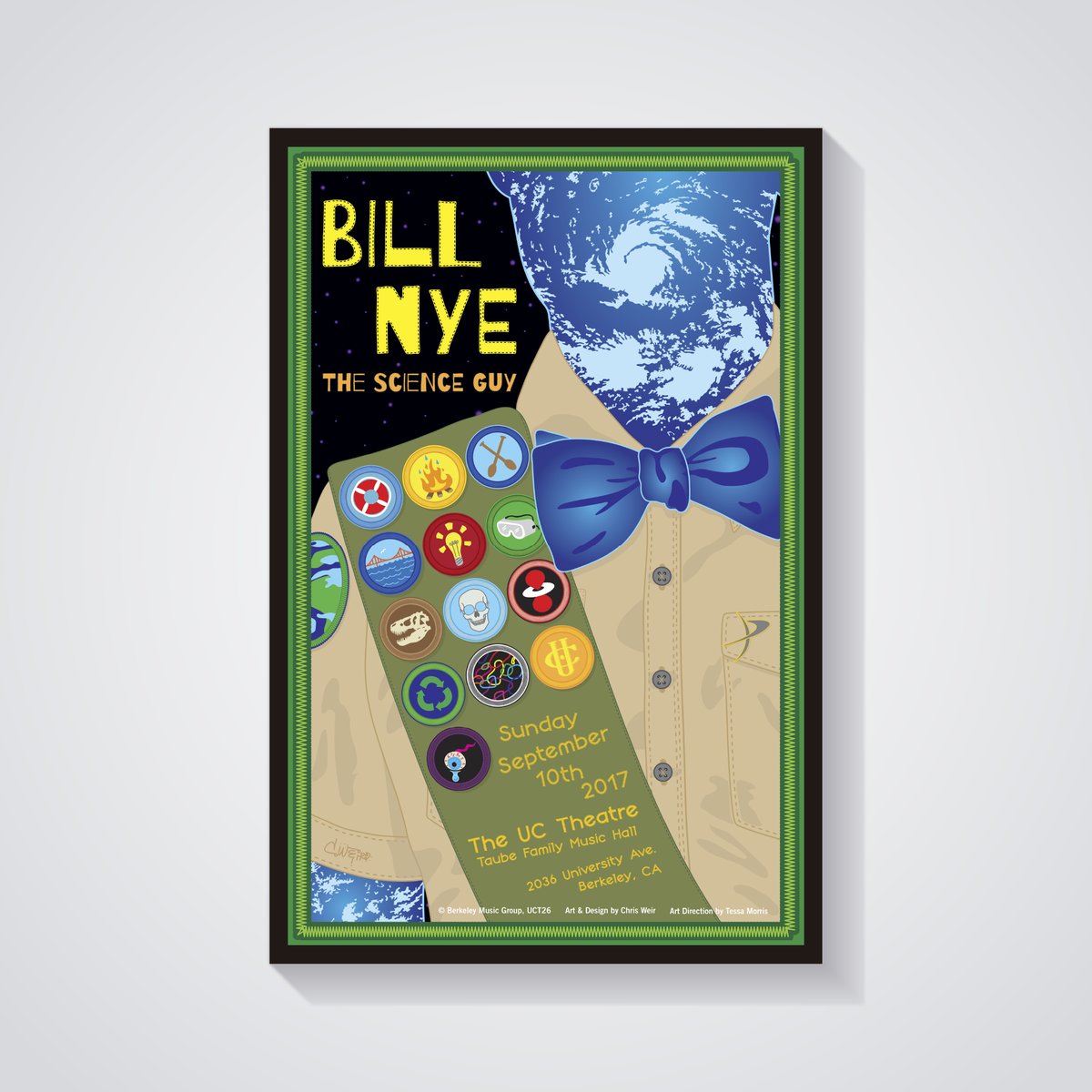 Bill Nye event poster by c.weird — UC Theatre, Berkeley