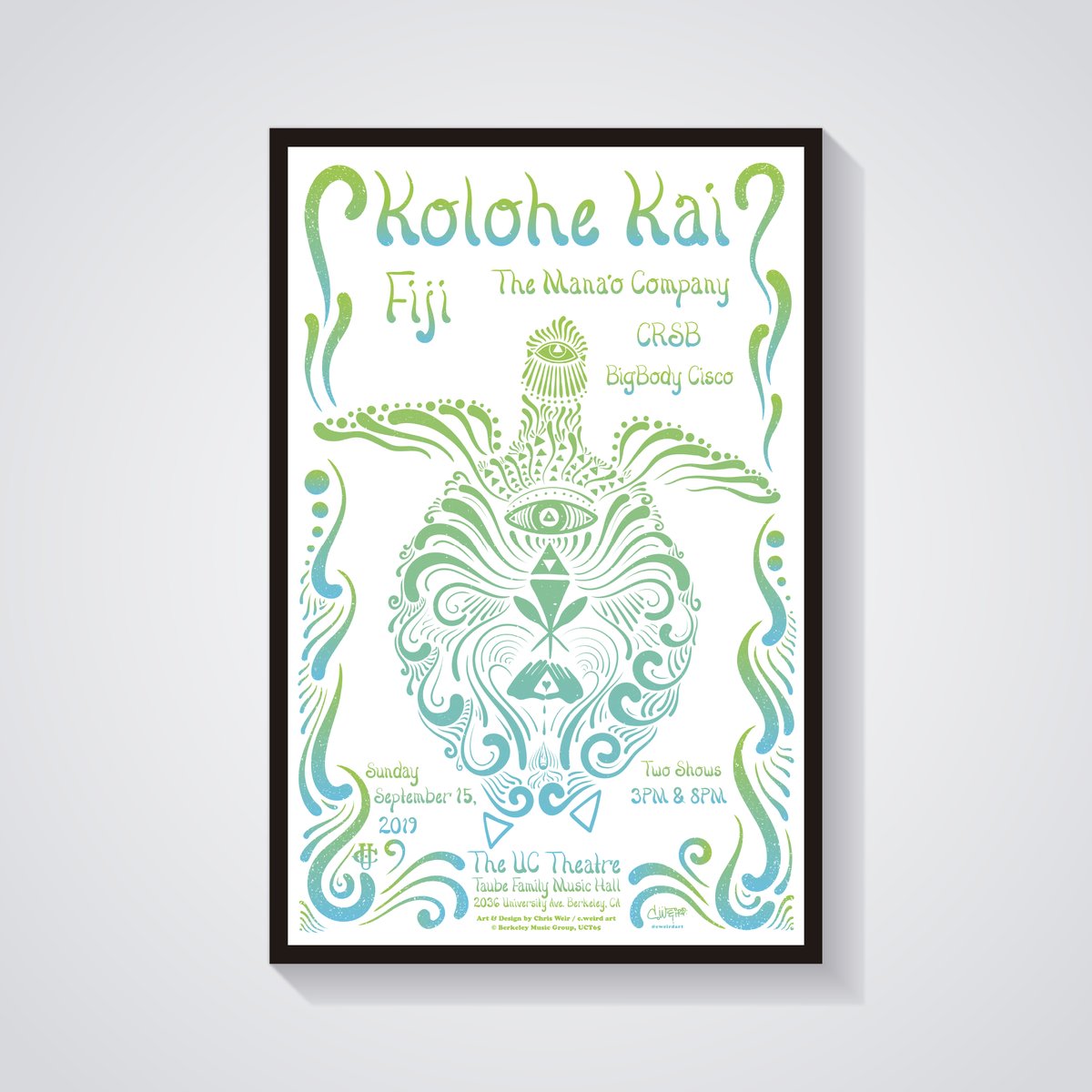 Kolohe Kai concert poster by c.weird — UC Theatre, Berkeley