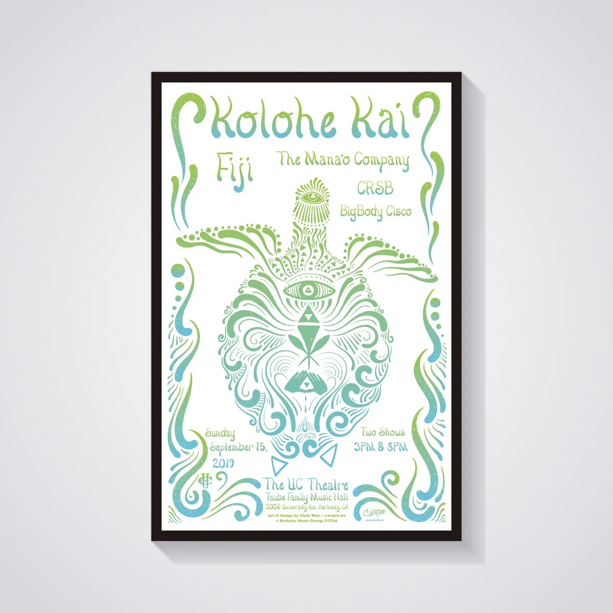 Kolohe Kai concert poster by c.weird — UC Theatre, Berkeley
