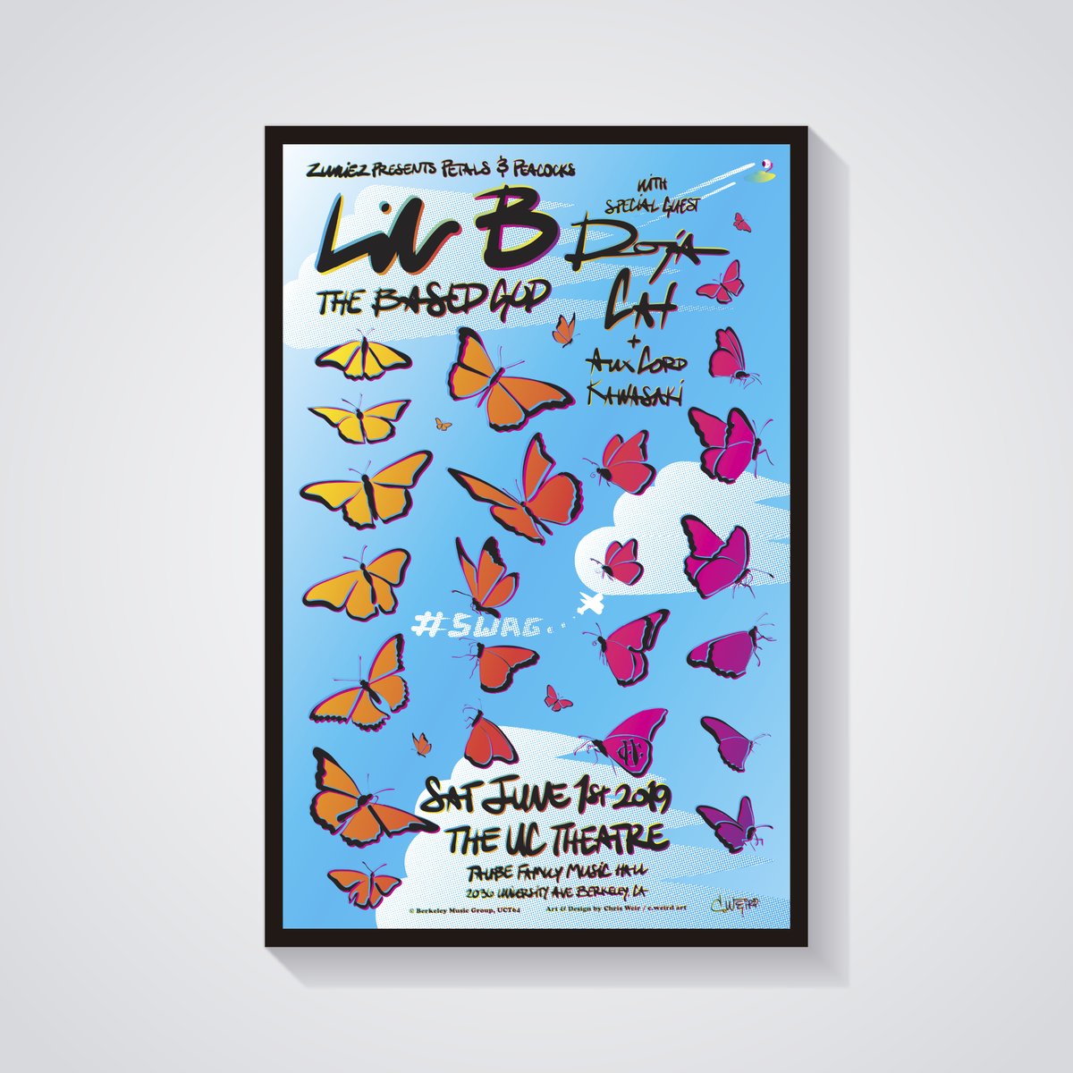 Lil B feat. Doja Cat gig poster by c.weird — UC Theatre, Berkeley