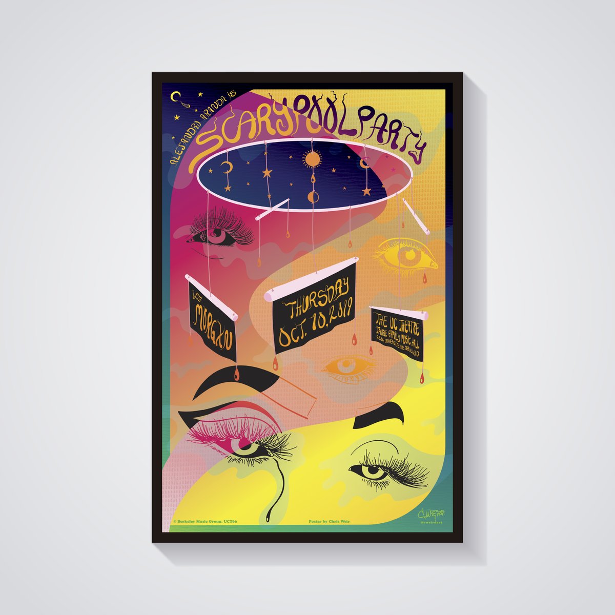 Scary Pool Party concert poster by c.weird — UC Theatre, Berkeley