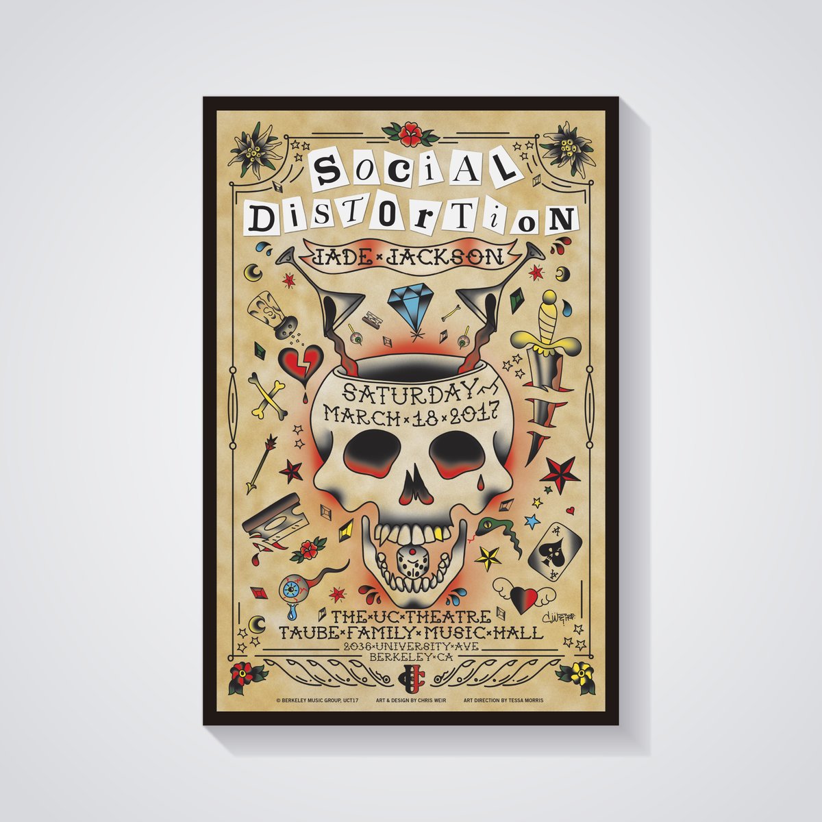 Social Distortion concert poster by c.weird — UC Theatre, Berkeley