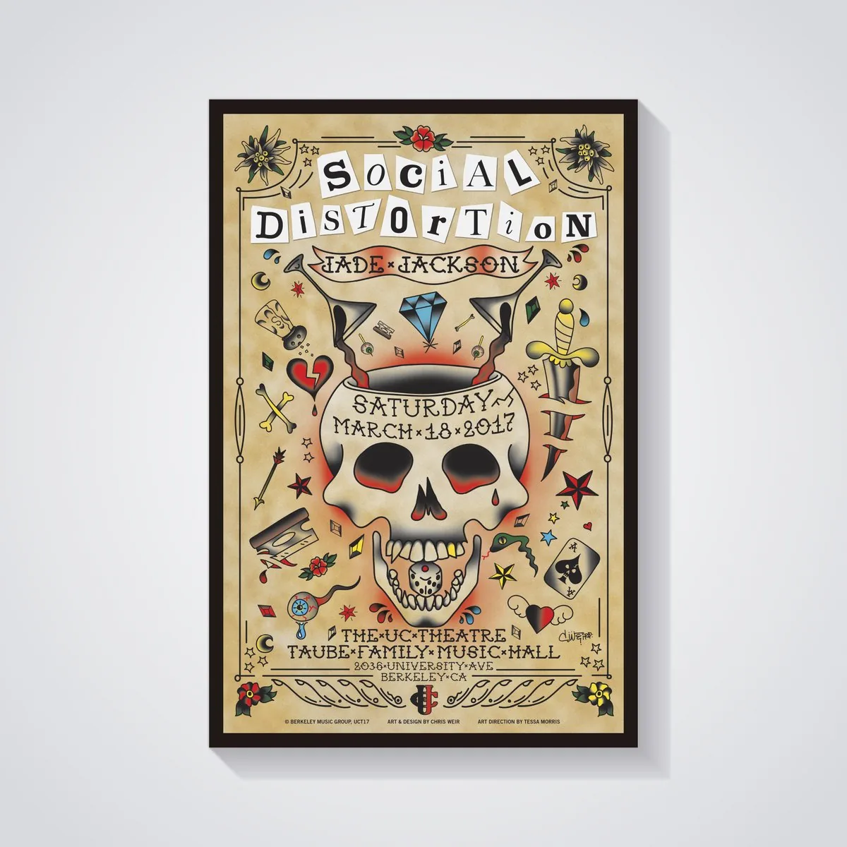 Social Distortion concert poster by c.weird — UC Theatre, Berkeley