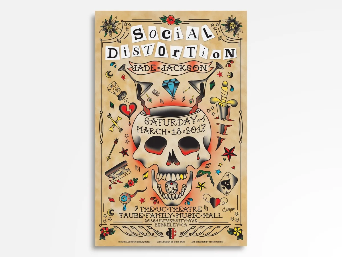 Social Distortion poster — UC Theatre