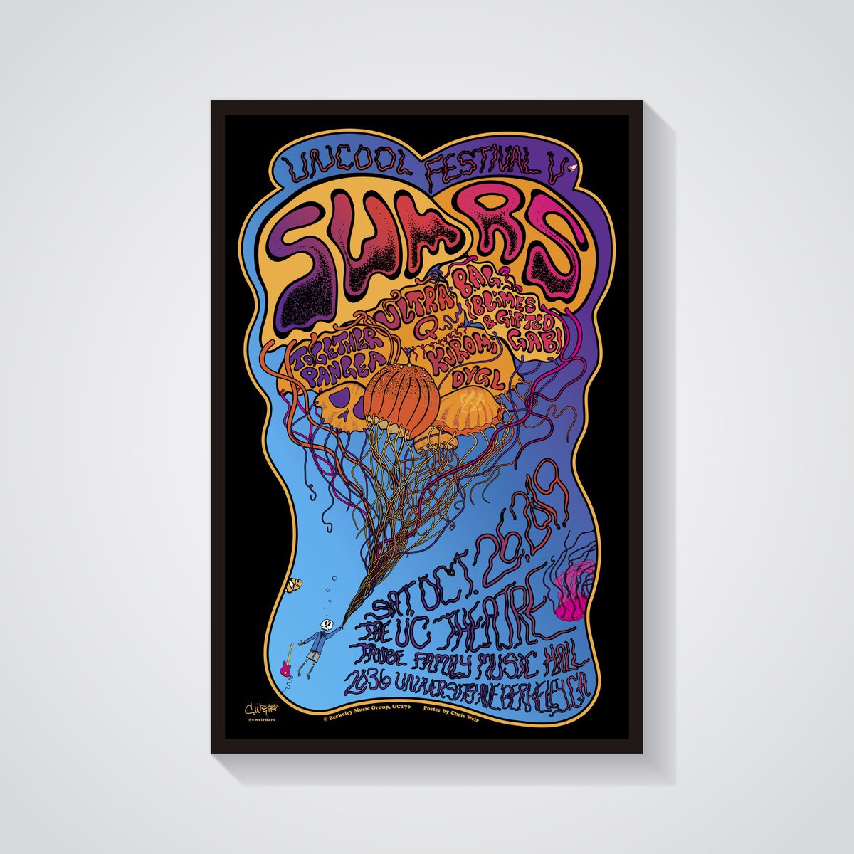 SWMRS concert poster by c.weird — UC Theatre, Berkeley