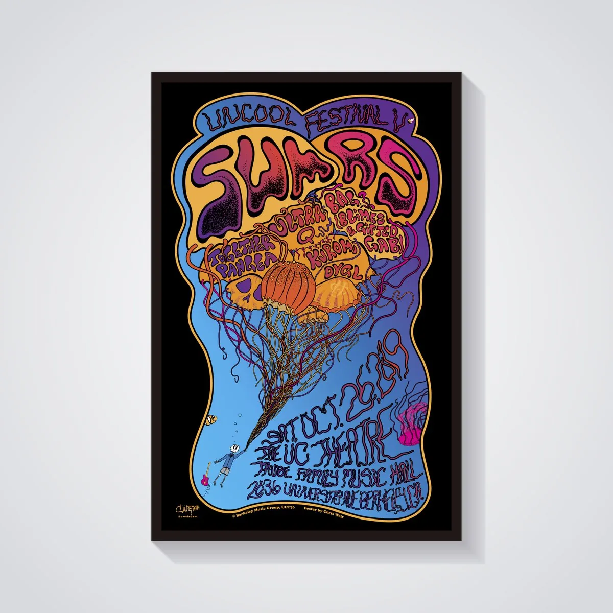 SWMRS concert poster by c.weird — UC Theatre, Berkeley