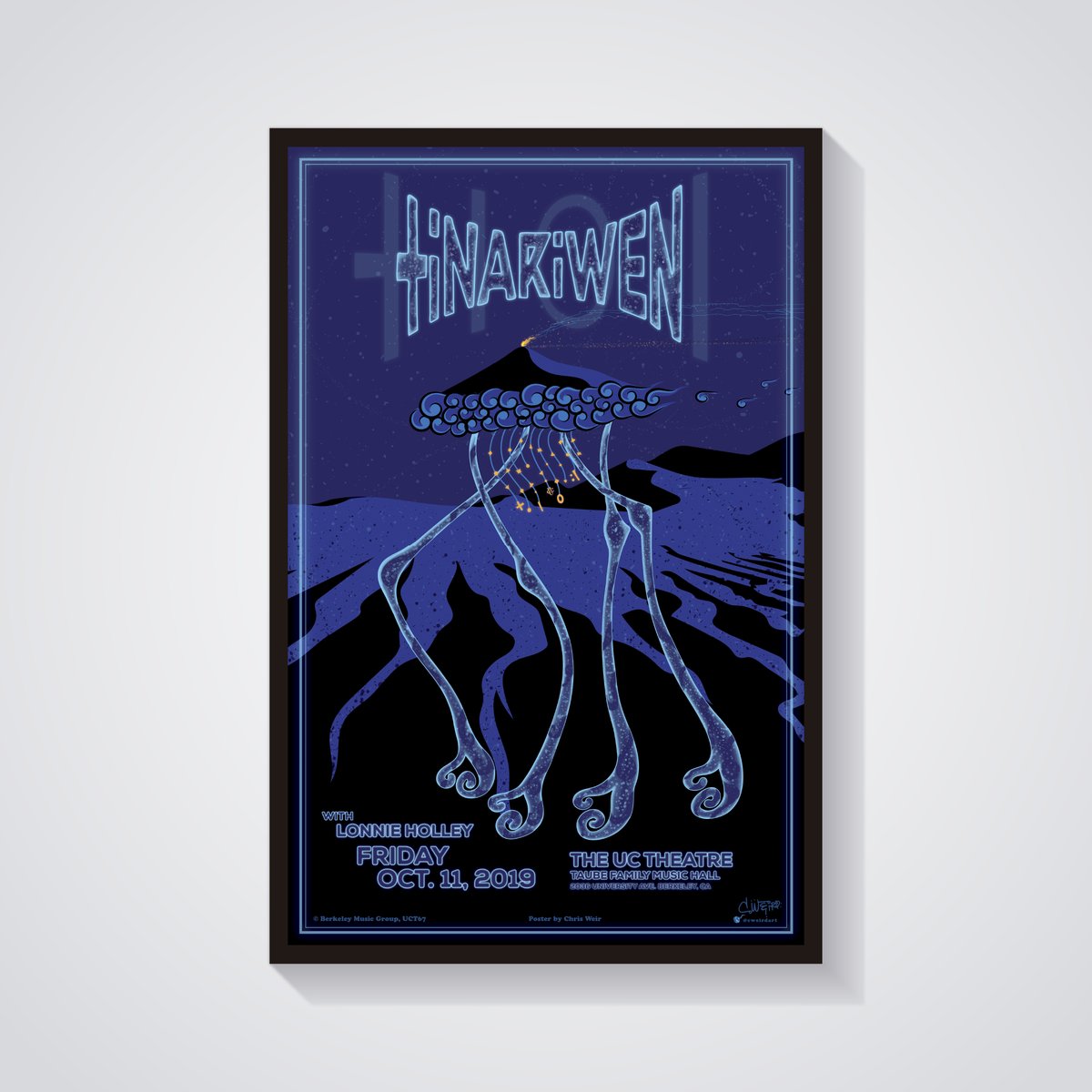 Tinariwen concert poster by c.weird — UC Theatre, Berkeley