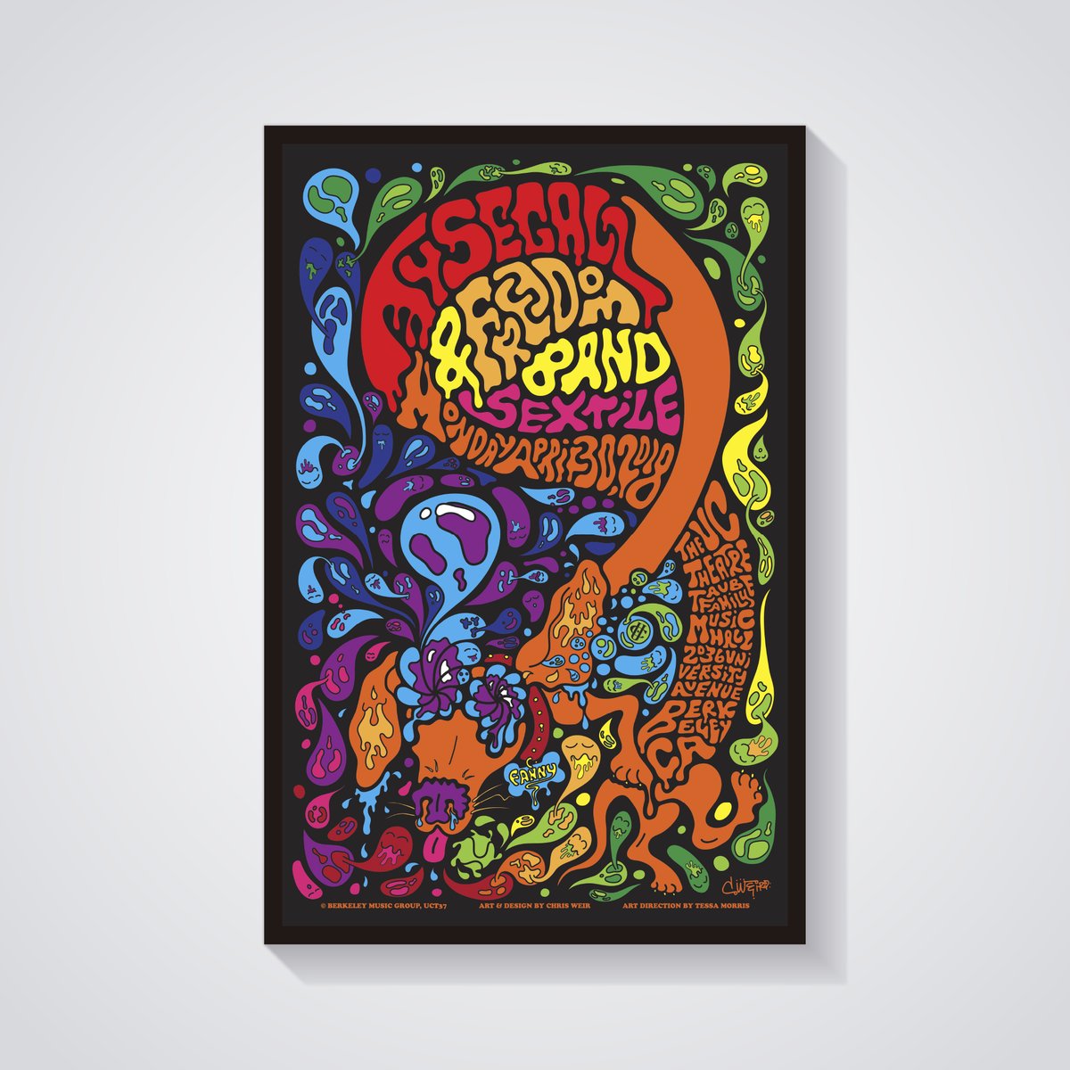 Ty Segall & Freedom Band concert poster by c.weird — UC Theatre, Berkeley