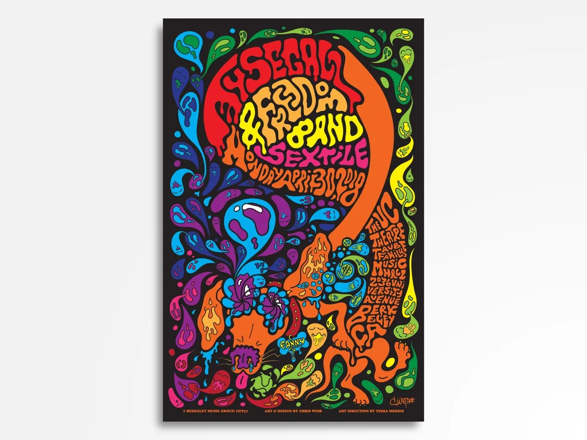 Ty Segall & Freedom Band concert poster by c.weird — UC Theatre, Berkeley