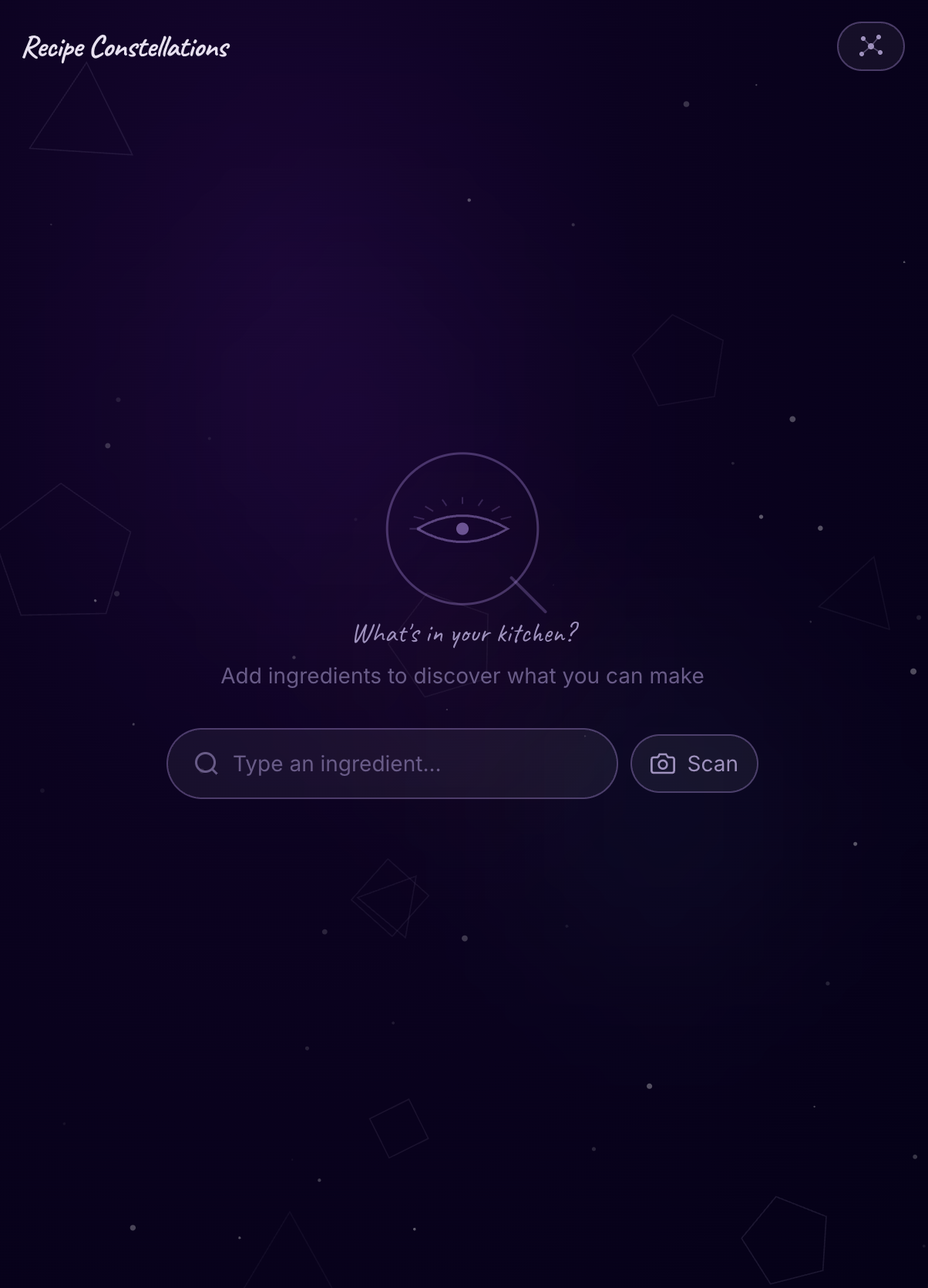 Recipe Constellations — anti-scarcity recipe app by c.weird